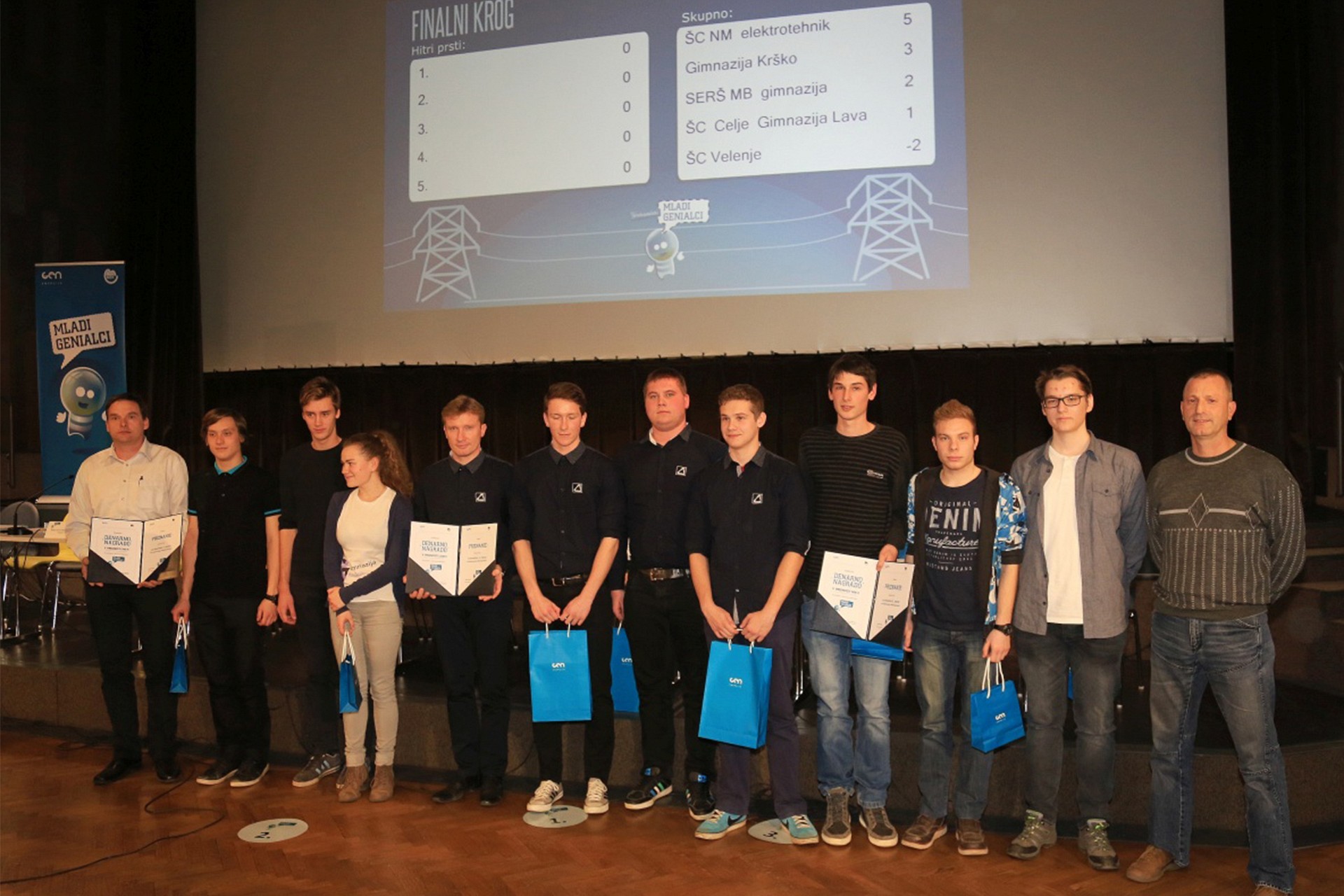 Šolsko leto 2015/2016 – Srednješolsko tekmovanje, Najboljši: Srednja elektro šola in tehniška gimnazija, program elektrotehnik (ŠC Novo mesto), Gimnazija Krško (ŠC Krško), Srednja elektro – računalniška šola Maribor, program Tehniška gimnazija